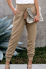 Casual Solid Color Slit Pants