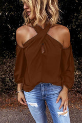 Casual Solid Off The Shoulder Top