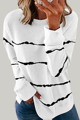 Casual Tie-dye Printed Striped Loose Top