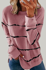 Casual Tie-dye Printed Striped Loose Top