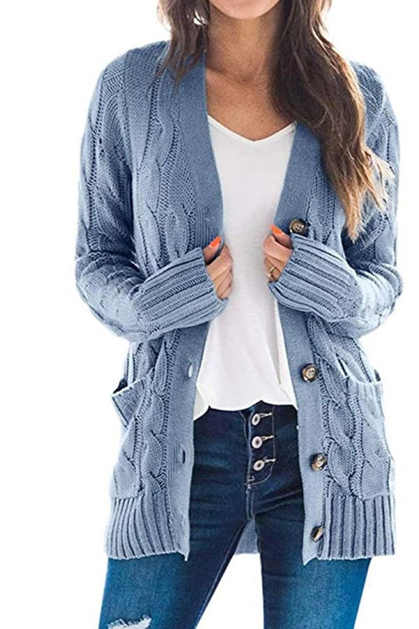 Casual V-Neck Single Breasted Coat