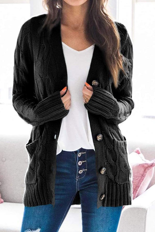 Casual V-Neck Single Breasted Coat