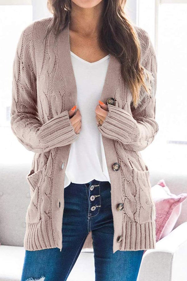 Casual V-Neck Single Breasted Coat