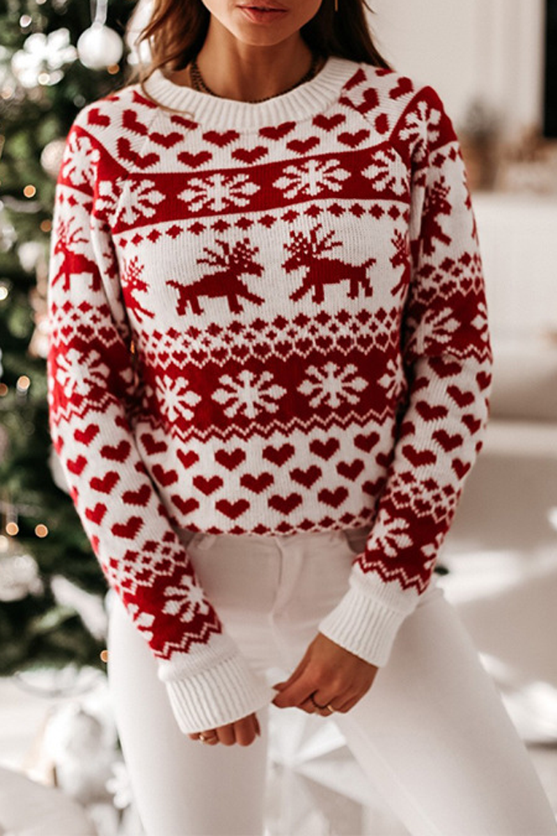 Christmas Elk Long Sleeve Knitted Sweater