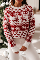 Christmas Elk Long Sleeve Knitted Sweater