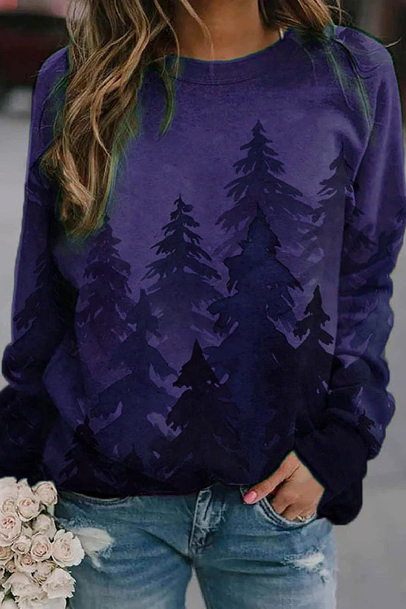 Christmas Tree Tie Dye Long Sleeve Sweatshirt