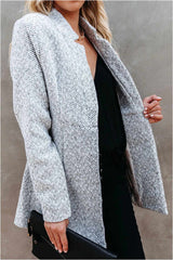 Casual Classic Retro Pocketed Heather Coat