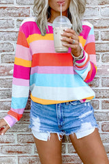 Rainbow Stripe Long Sleeve Top