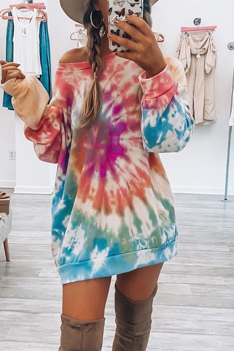 Tie Dye Round Neck Dress