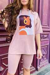 Cartoon Print Hoodie Two Pieces Sets