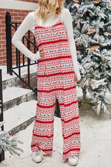 Christmas Suspenders Casual Jumpsuit