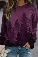 Christmas Tree Tie Dye Long Sleeve Sweatshirt