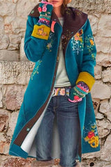 Fashion Floral Loose Dust Coat