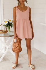 Fashion High Waist O Neck A Line Dress