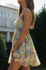 Fashion Lovely Print Sling Chiffon Dress