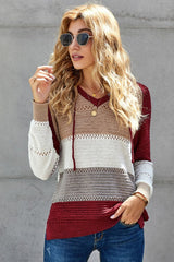 Fashion Patchwork Knitting Hoodie