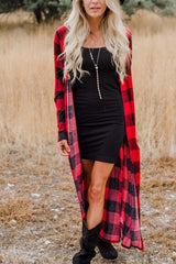 Fashion Plaid Printed Long Sleeve Cardigan