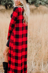 Fashion Plaid Printed Long Sleeve Cardigan