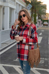 Fashion Regular Plaid Loose Shirt Coat