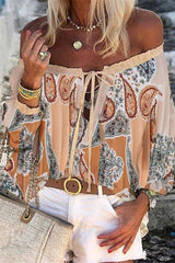 Fashion Regular Print One Neck Chiffon Blouse