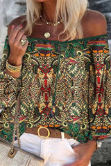 Fashion Regular Print One Neck Chiffon Blouse