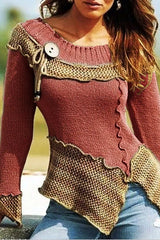 Fashion Retro Patchwork Sweater