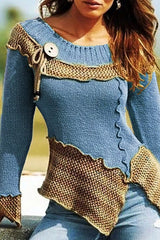 Fashion Retro Patchwork Sweater