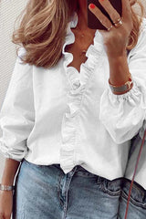 Fashion Ruffle Long Sleeve Shirt