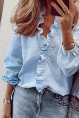 Fashion Ruffle Long Sleeve Shirt