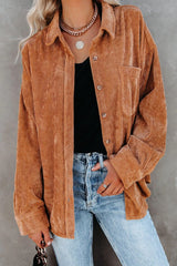 Fashion Solid Color Oversize Shirt Coat
