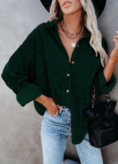 Fashion Solid Color Oversize Shirt Coat