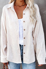 Fashion Solid Color Oversize Shirt Coat