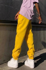 Fashion Solid Color Rrushed Sweatpants (Thick)