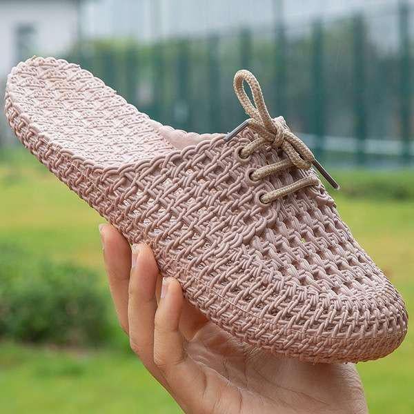 Fashion Hole Lace Soft Bottom Non-slip Slippers