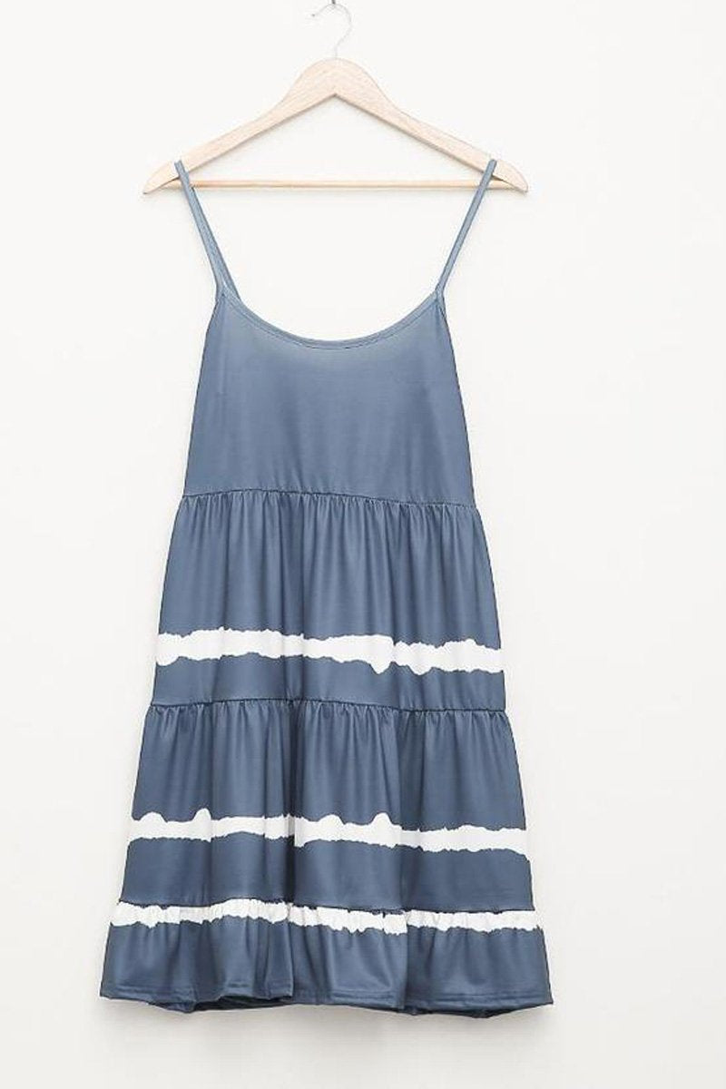 Tie Dye Print Sleeveless Mini Dress