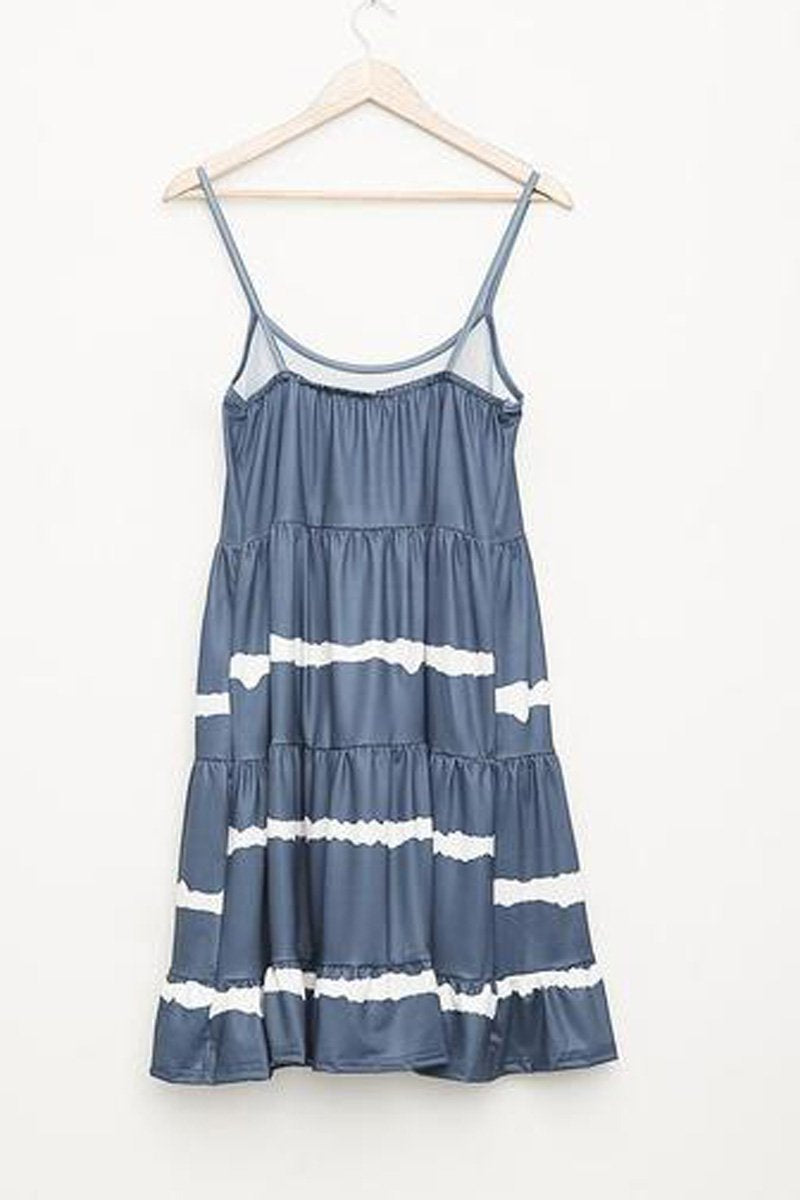 Tie Dye Print Sleeveless Mini Dress