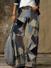 Retro Denim Straight Wide Leg Pants