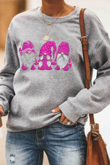 Santa Claus Printed Round Neck Sweater