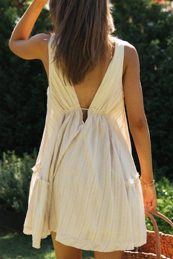 Sexy Backless V Neck Irregular Dresses