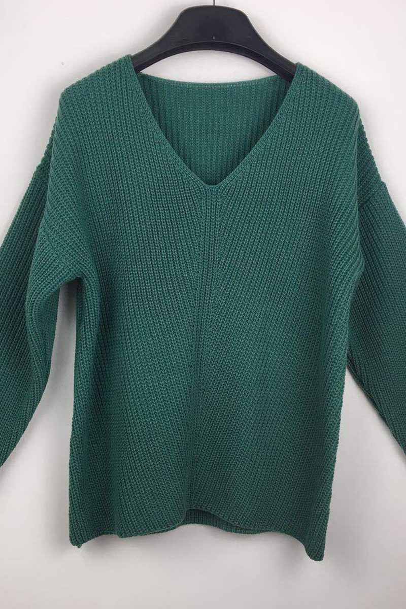 Sexy Fashion V-neck Knitted Sweater(5 Colors)