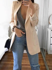 Women's Blazers Lapel Slim Pocket Temperament Blazer