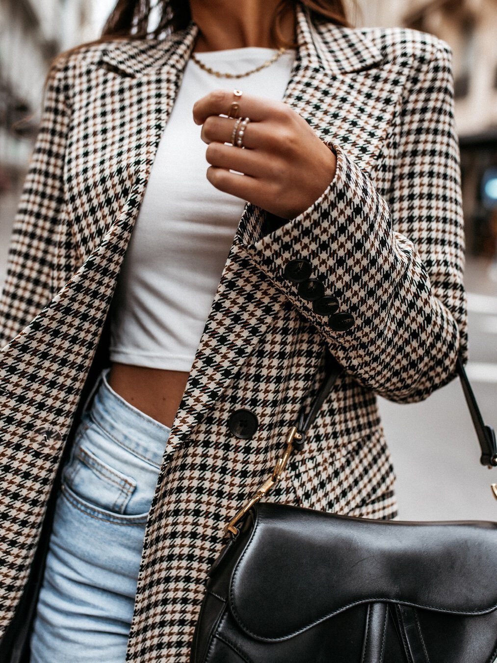 Women's Blazers Plaid Print Lapel Small Blazer