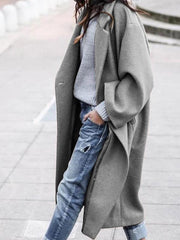 Women's Coats Solid Double-Sided Woolen Mid-Length Coat