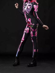 Women's Jumpsuit Halloween Skull Skeleton Print Jumpsuit