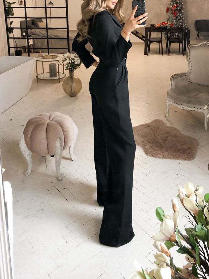 Women's Jumpsuits Solid Long Sleeve Slim Fit Jumpsuit