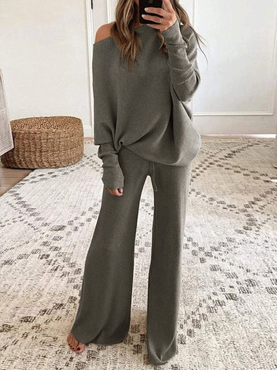 Women's Sets Pure Long Sleeve Casual Two-Piece Suit